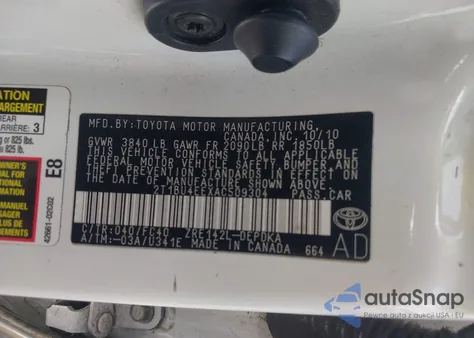 2010 Toyota Corolla Le from USA, damaged, VIN 2T1BU4EEXAC509304